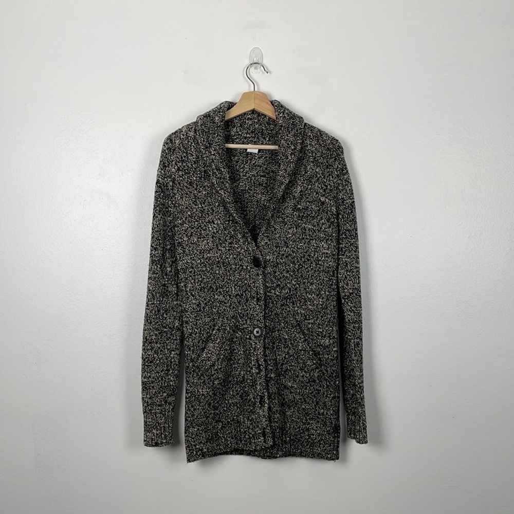 J. Crew cardigan sweater women Small wool blend black button down wide collar